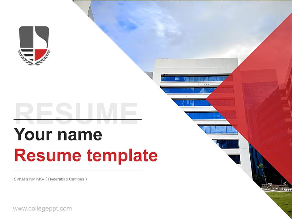 SVKM’s NMIMS-（Hyderabad Campus） Resume PPT Template4:3 ratio PPT effect preview image5