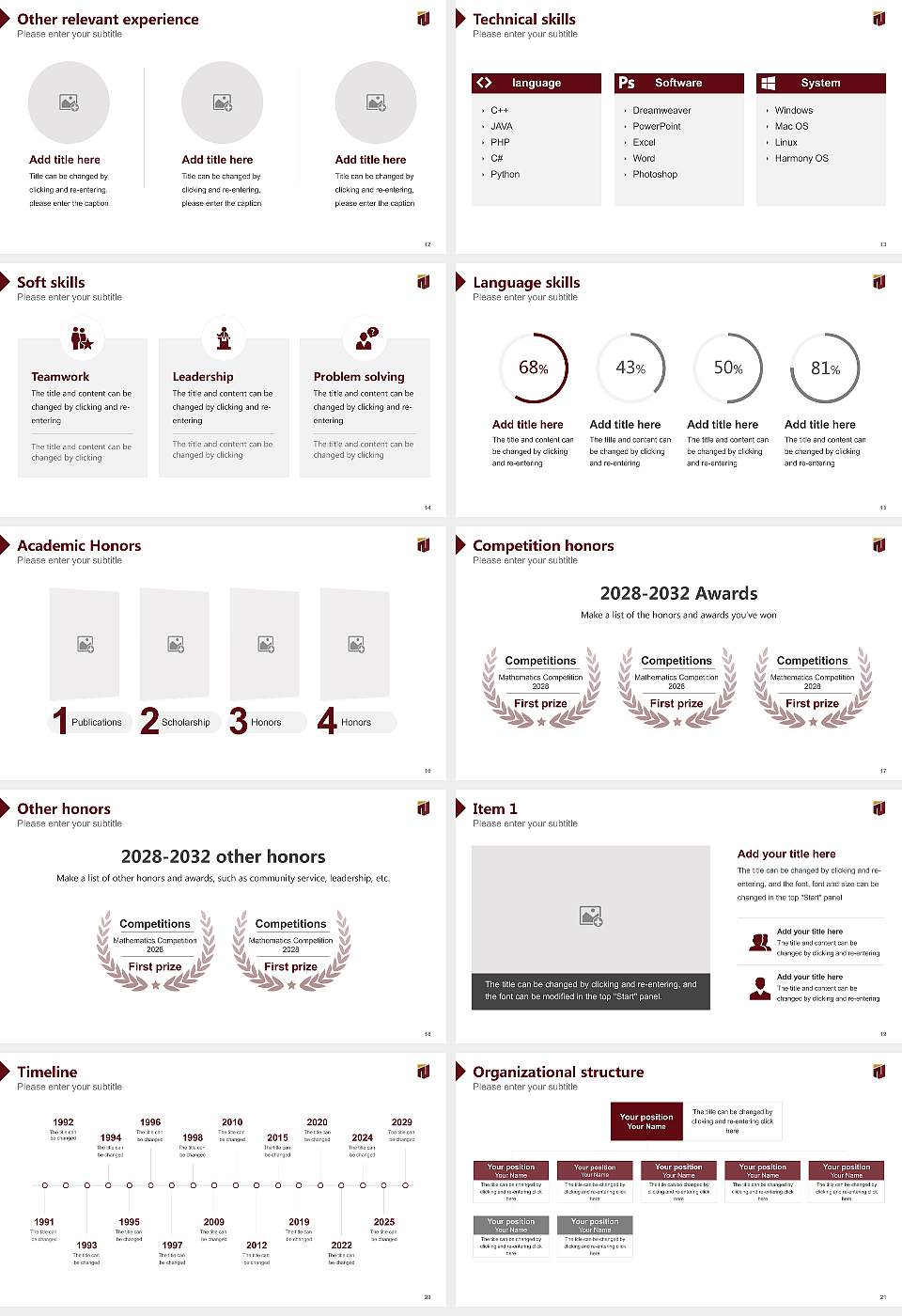NICMAR University Resume PPT Template16:9 ratio PPT effect preview image3