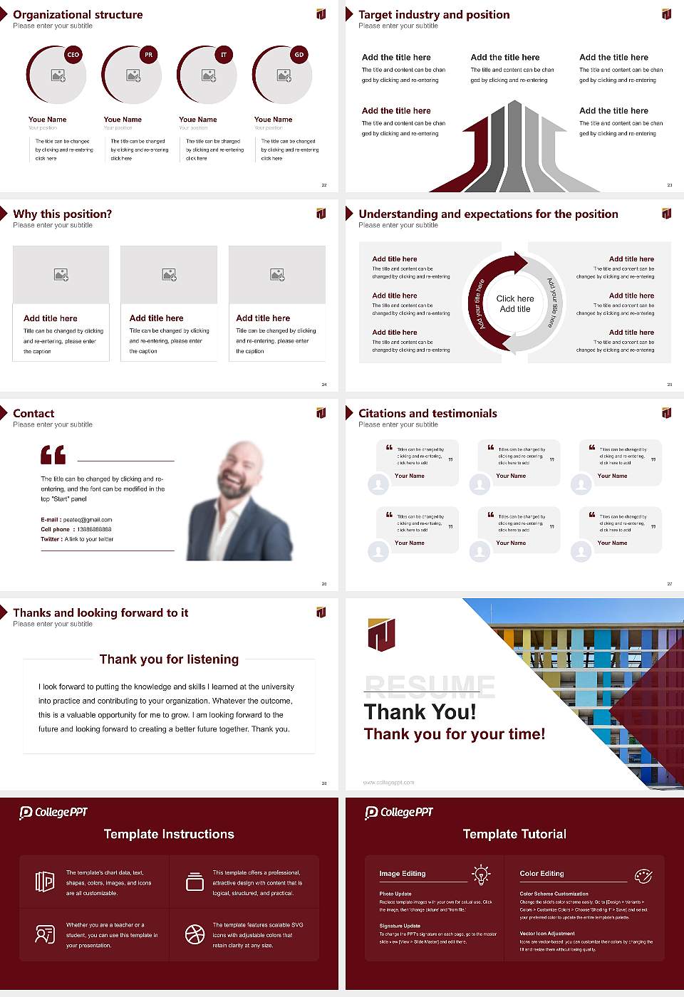 NICMAR University Resume PPT Template16:9 ratio PPT effect preview image4