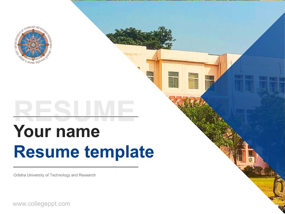 Odisha University of Technology and Research Resume PPT Template4:3 ratio PPT effect preview image5