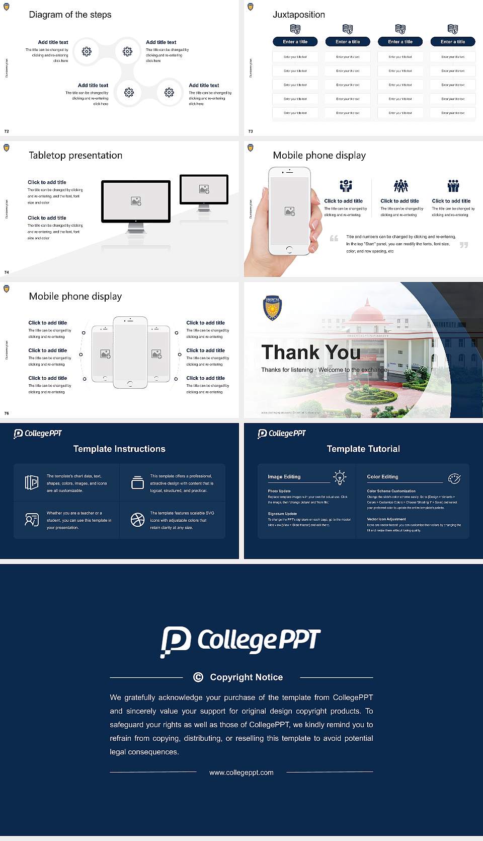 Oriental University Competition/Entrepreneurship Contest PPT Template16:9 ratio PPT effect preview image9