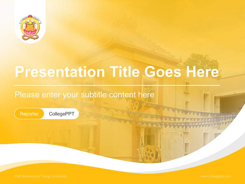 Potti Sreeramulu Telugu University Lecture Sharing and Networking Event PPT Template4:3 ratio PPT effect preview image4