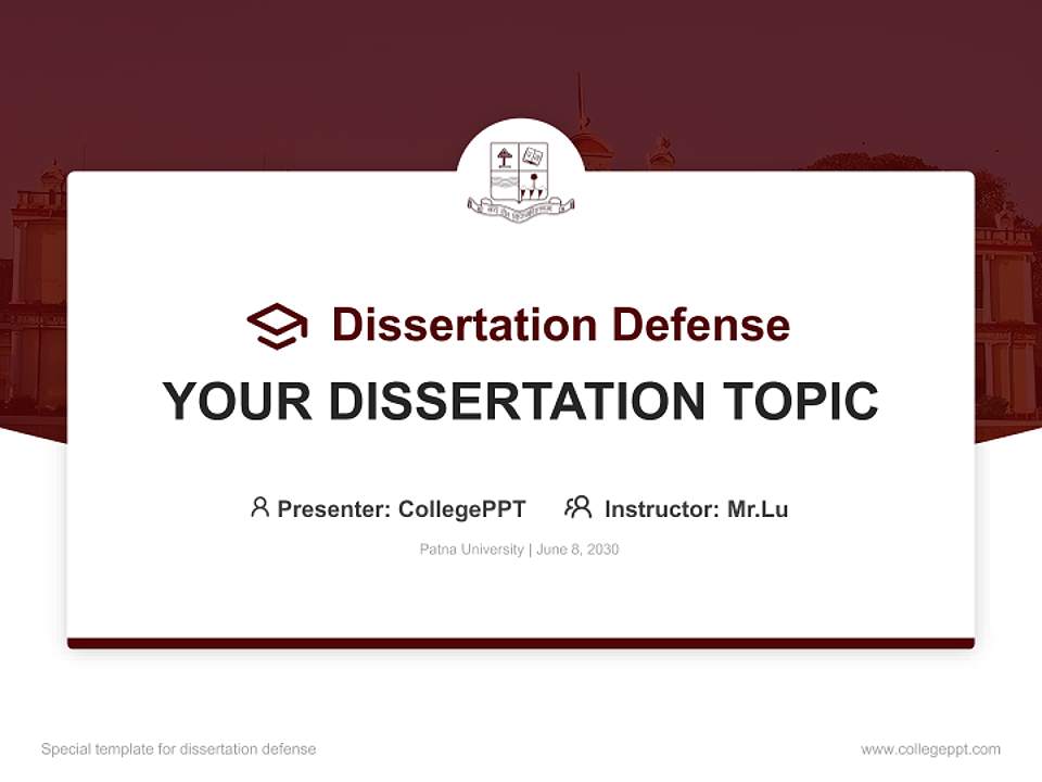 Patna University Graduation Thesis Defense PPT Template4:3 ratio PPT effect preview image7