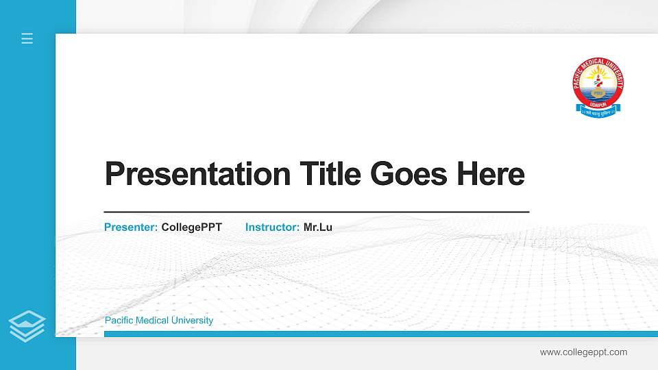 Pacific Medical University Thesis Proposal/Graduation Defense PPT Template16:9 ratio PPT effect preview image