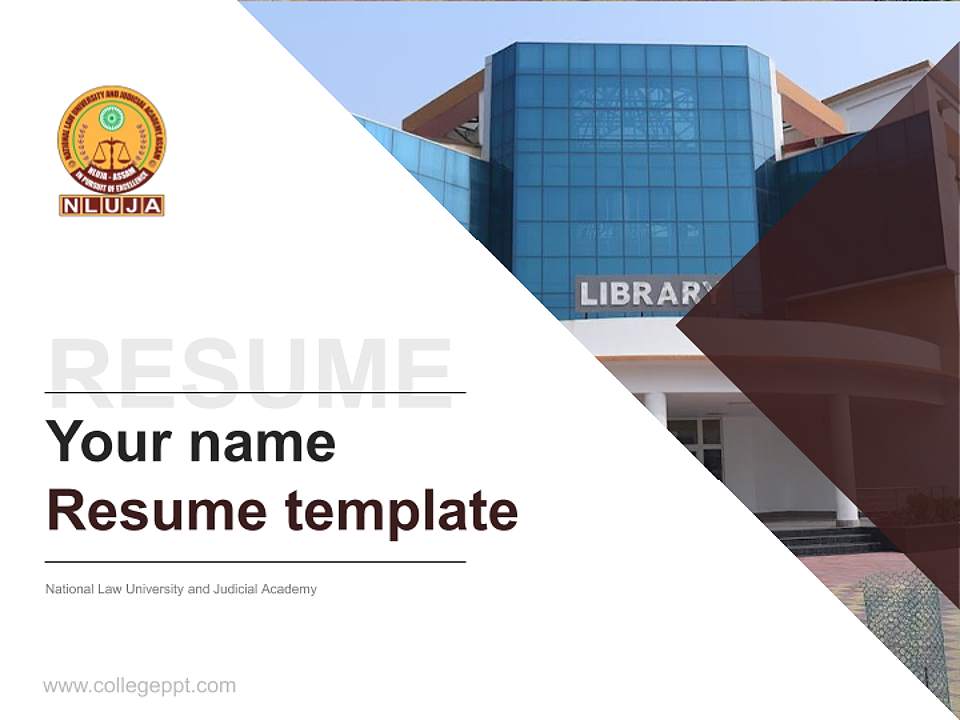 National Law University and Judicial Academy Resume PPT Template4:3 ratio PPT effect preview image5