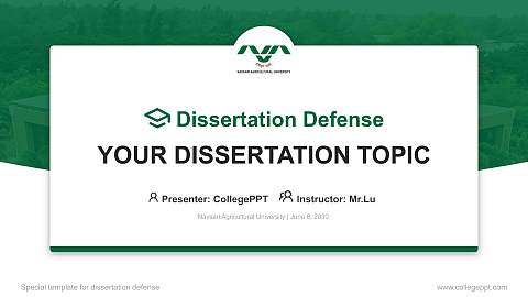 Navsari Agricultural University Graduation Thesis Defense PPT Template