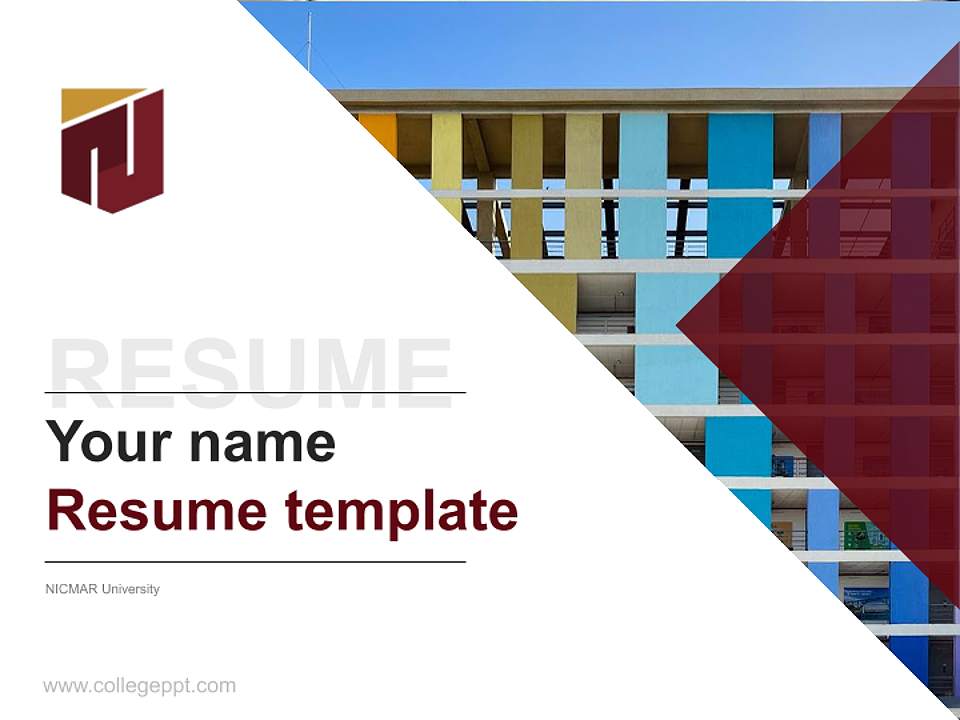 NICMAR University Resume PPT Template4:3 ratio PPT effect preview image5