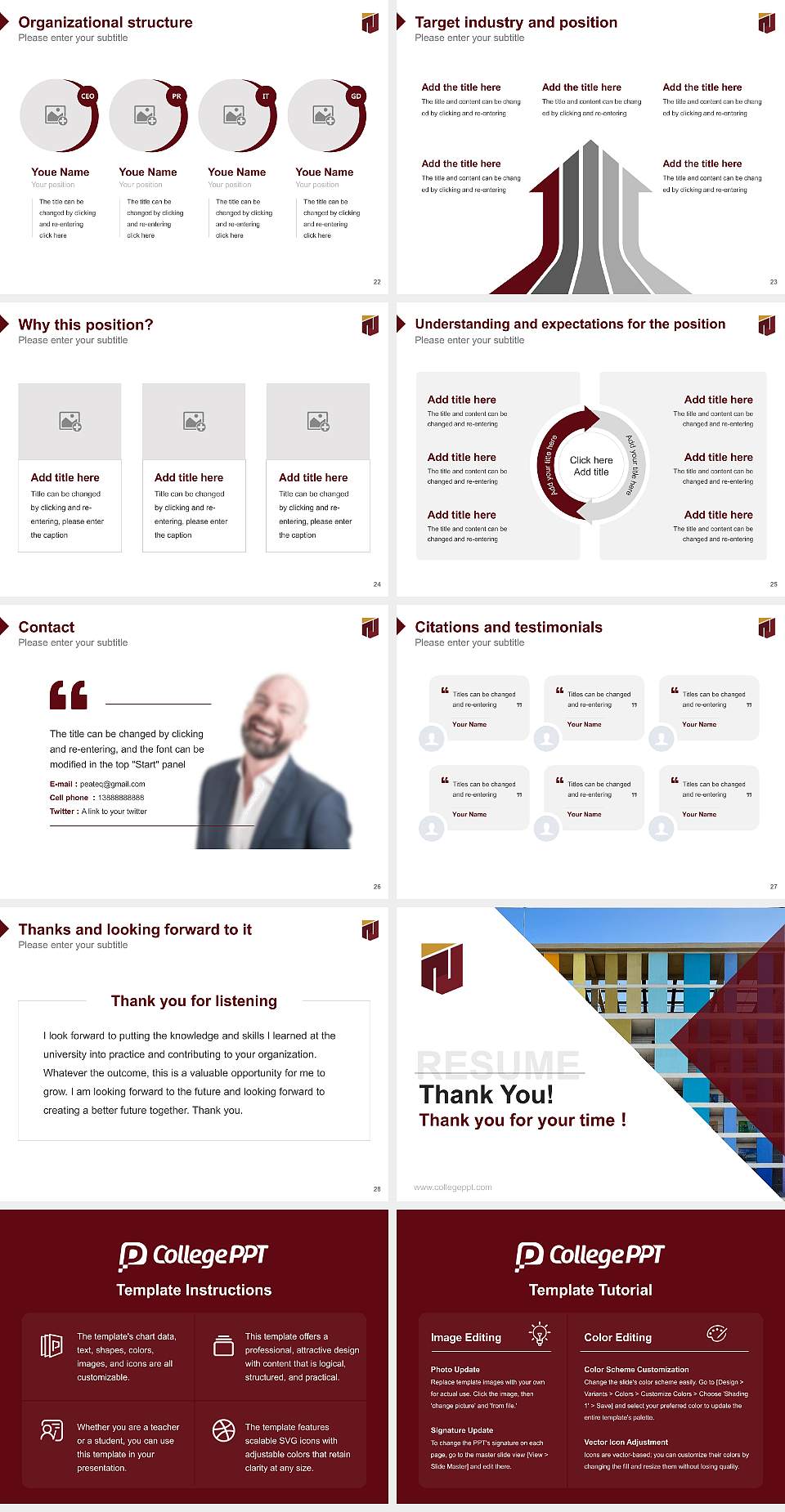 NICMAR University Resume PPT Template4:3 ratio PPT effect preview image4
