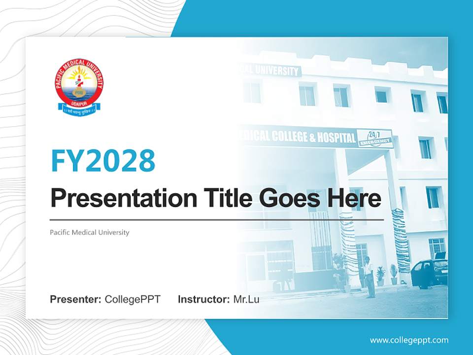 Pacific Medical University Academic Presentation/Research Findings Report PPT Template4:3 ratio PPT effect preview image5