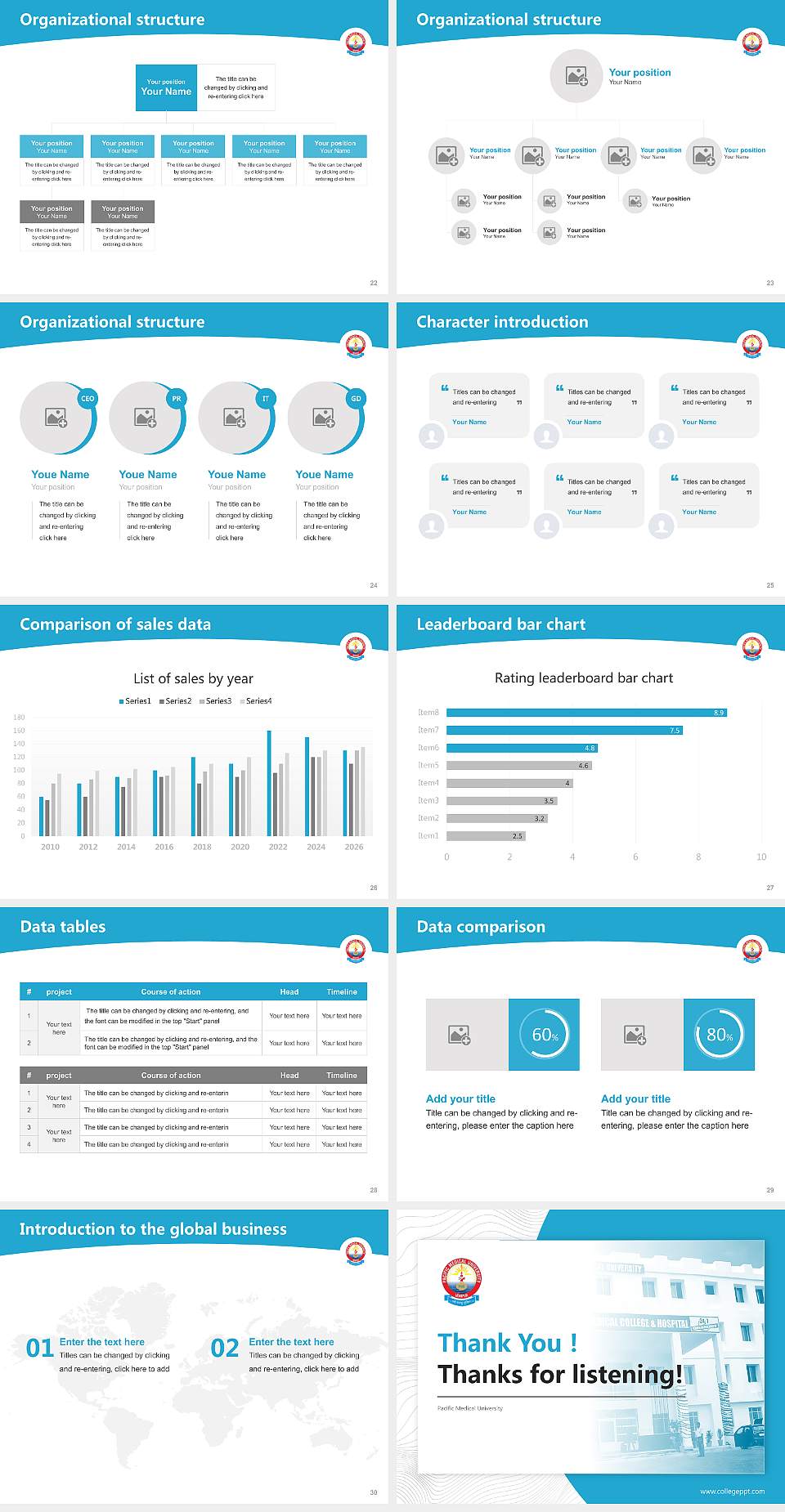 Pacific Medical University Academic Presentation/Research Findings Report PPT Template4:3 ratio PPT effect preview image4
