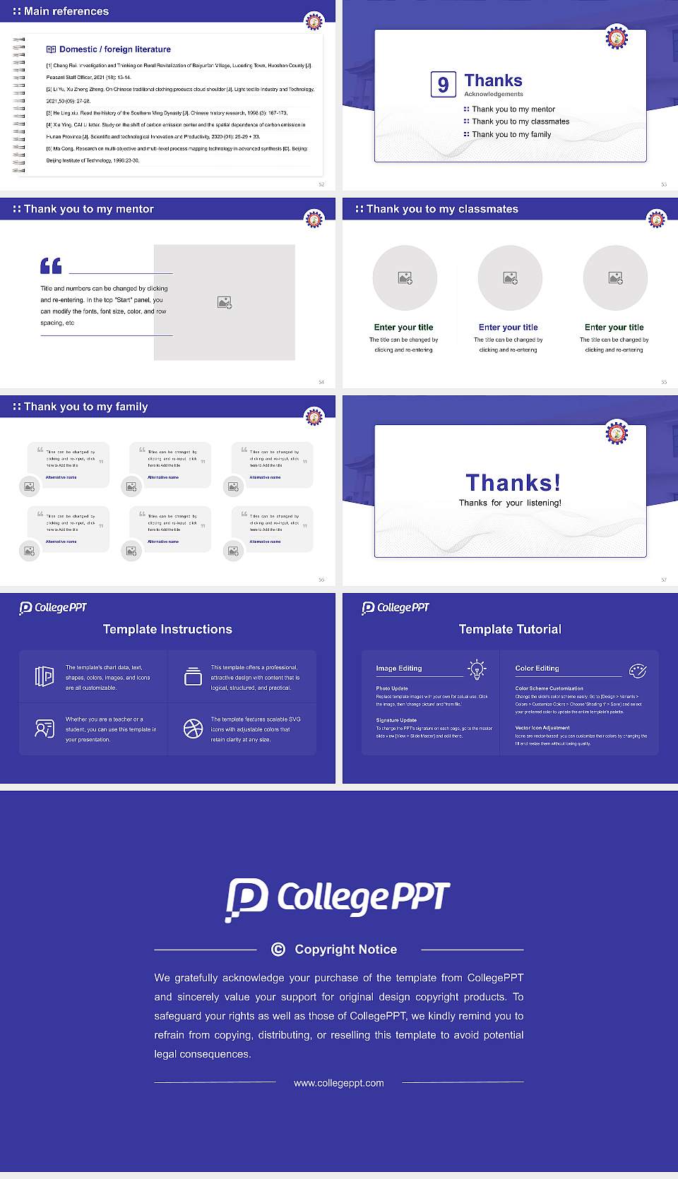 P.K. University Graduation Thesis Defense PPT Template16:9 ratio PPT effect preview image7