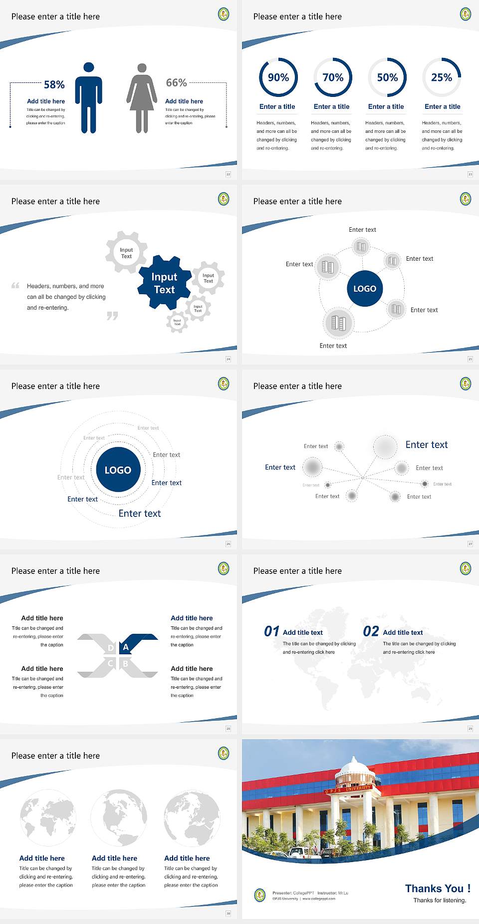 OPJS University Course/Courseware Creation PPT Template4:3 ratio PPT effect preview image4