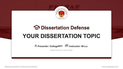 Pratap University Graduation Thesis Defense PPT Template
