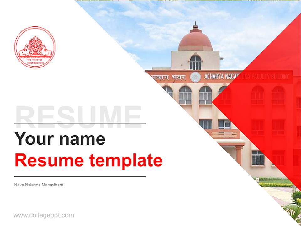 Nava Nalanda Mahavihara Resume PPT Template4:3 ratio PPT effect preview image5
