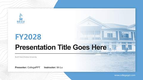 North East Christian University Academic Presentation/Research Findings Report PPT Template