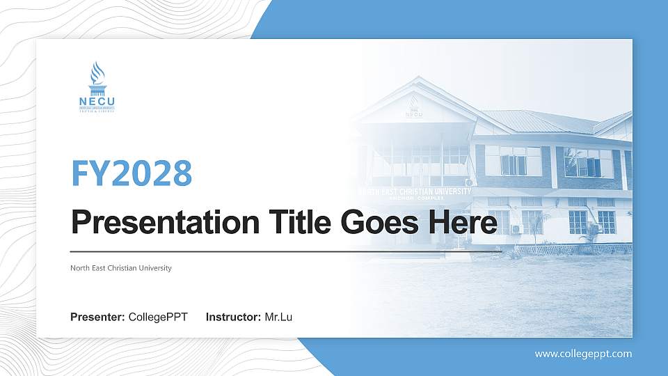 North East Christian University Academic Presentation/Research Findings Report PPT Template16:9 ratio PPT effect preview image