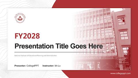 National Institute of Educational Planning and Administration Academic Presentation/Research Findings Report PPT Template