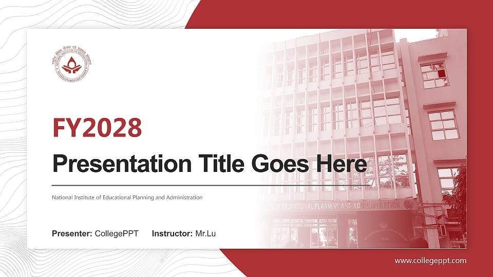 National Institute of Educational Planning and Administration Academic Presentation/Research Findings Report PPT Template16:9 ratio PPT effect preview image