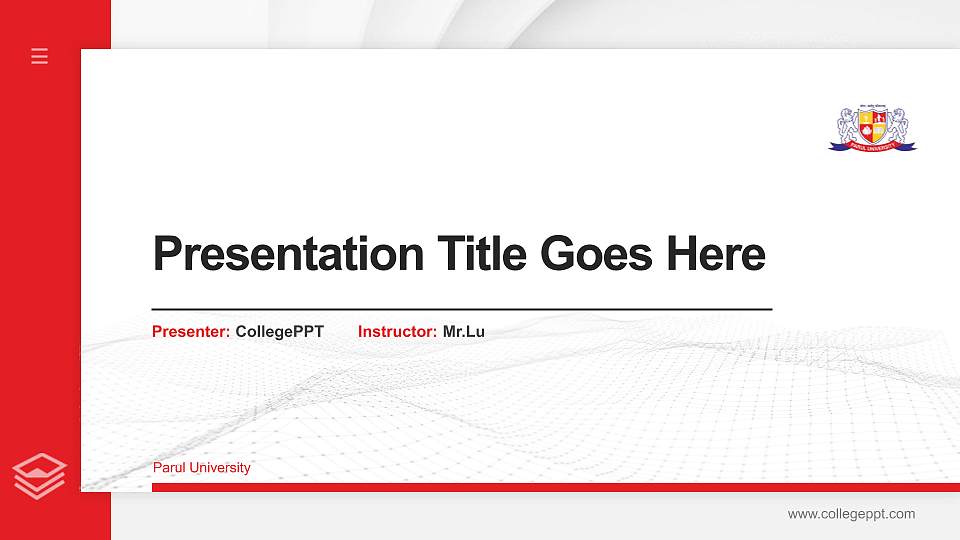 Parul University Thesis Proposal/Graduation Defense PPT Template16:9 ratio PPT effect preview image