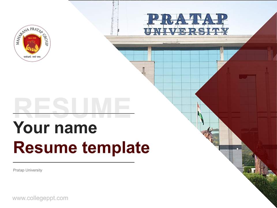 Pratap University Resume PPT Template4:3 ratio PPT effect preview image5