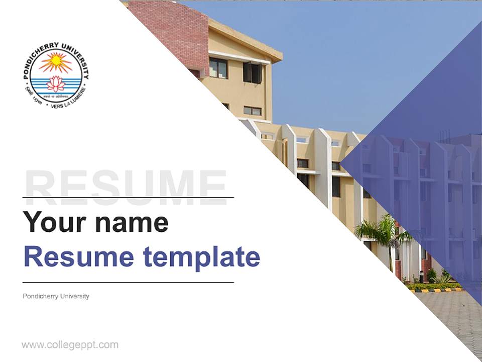 Pondicherry University Resume PPT Template4:3 ratio PPT effect preview image5