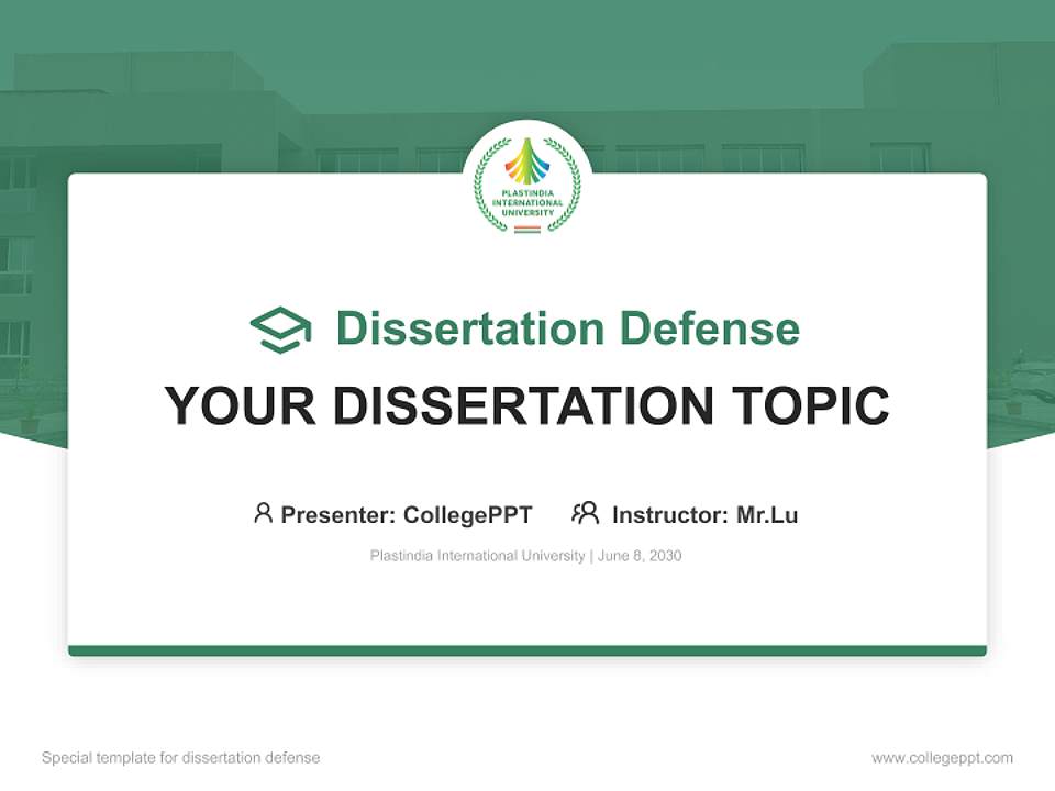 Plastindia International University Graduation Thesis Defense PPT Template4:3 ratio PPT effect preview image7