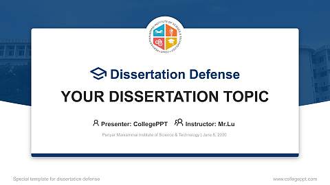 Periyar Maniammai Institute of Science & Technology Graduation Thesis Defense PPT Template