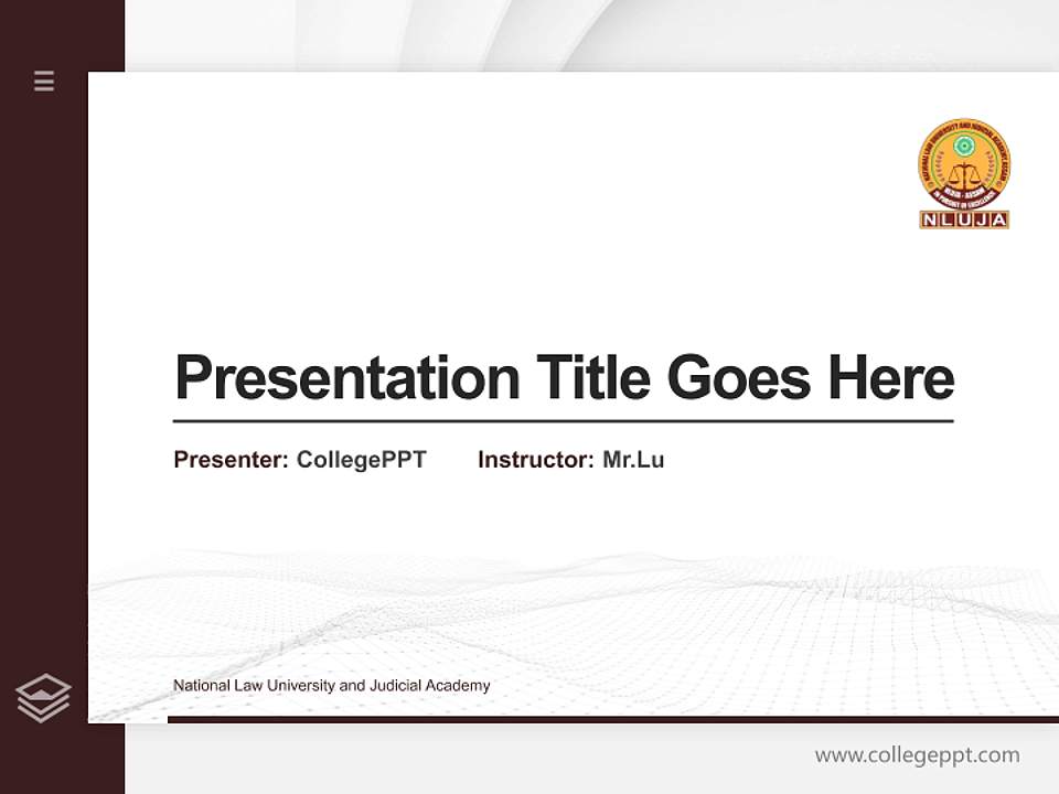 National Law University and Judicial Academy Thesis Proposal/Graduation Defense PPT Template4:3 ratio PPT effect preview image5