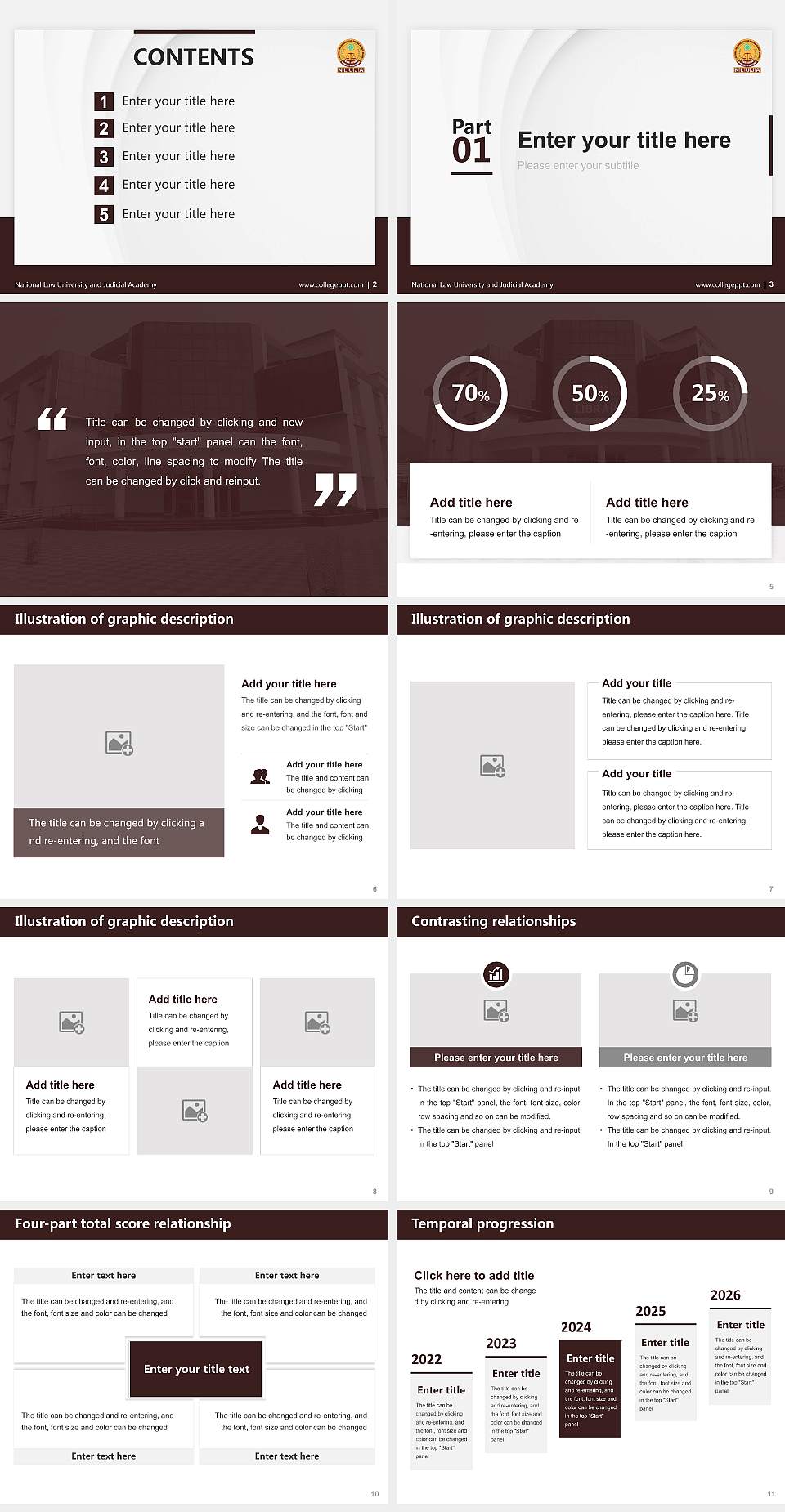 National Law University and Judicial Academy Thesis Proposal/Graduation Defense PPT Template4:3 ratio PPT effect preview image2