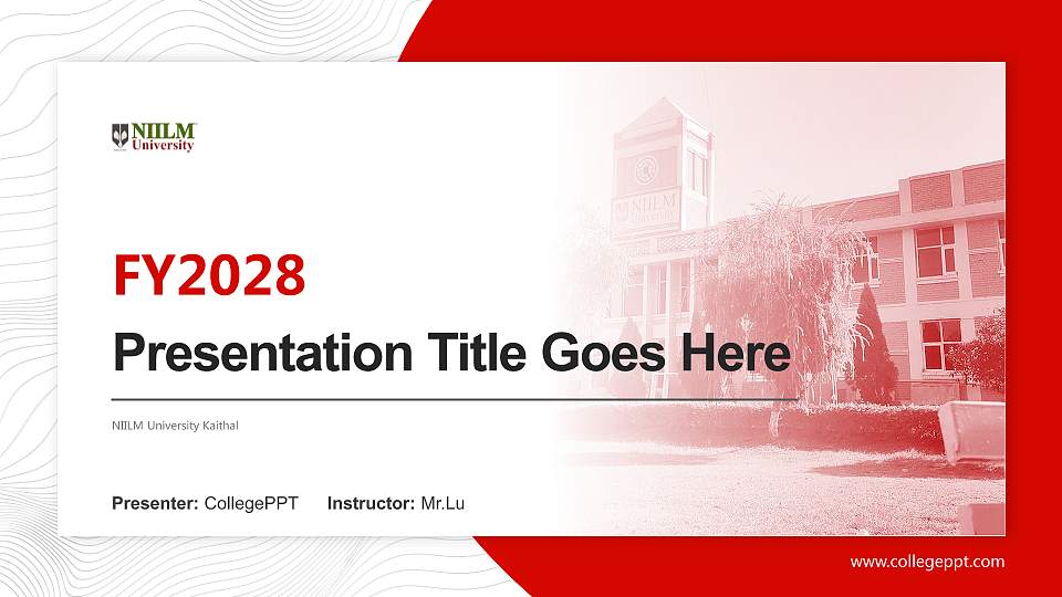 NIILM University Kaithal Academic Presentation/Research Findings Report PPT Template16:9 ratio PPT effect preview image