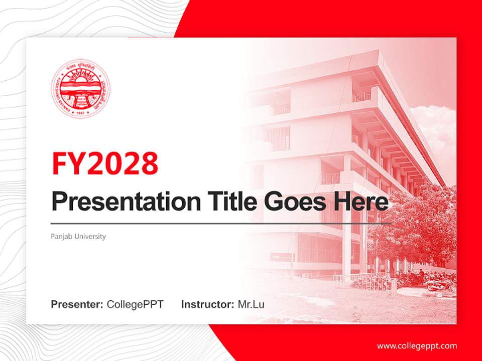 Panjab University Academic Presentation/Research Findings Report PPT Template4:3 ratio PPT effect preview image5