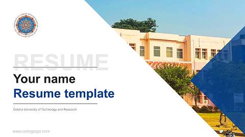 Odisha University of Technology and Research Resume PPT Template