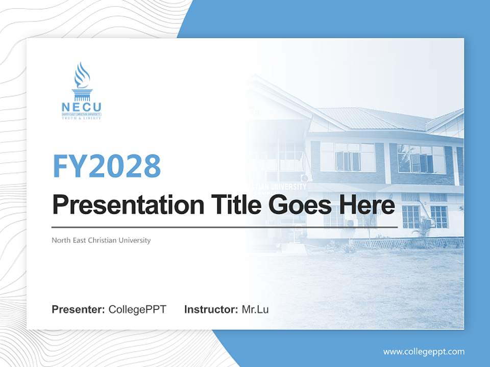 North East Christian University Academic Presentation/Research Findings Report PPT Template4:3 ratio PPT effect preview image5