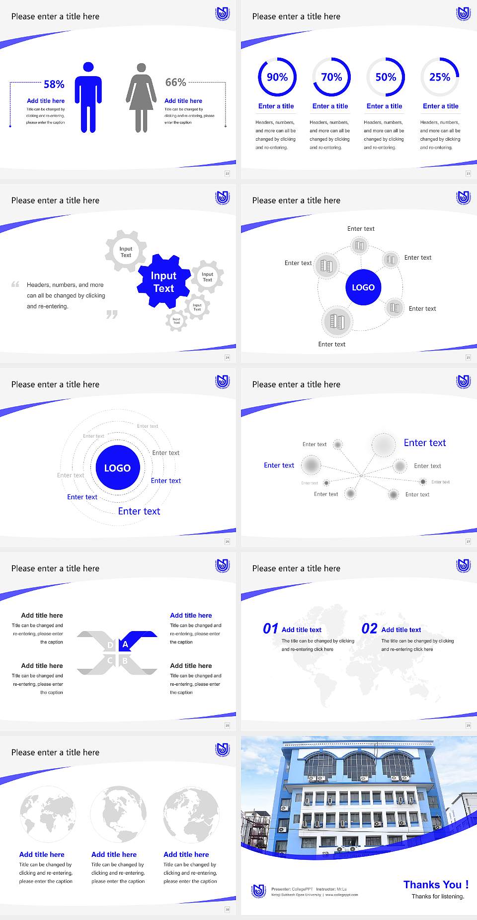 Netaji Subhash Open University Course/Courseware Creation PPT Template4:3 ratio PPT effect preview image4