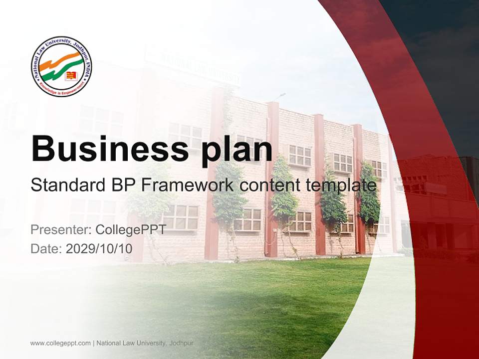 National Law University, Jodhpur Competition/Entrepreneurship Contest PPT Template4:3 ratio PPT effect preview image9