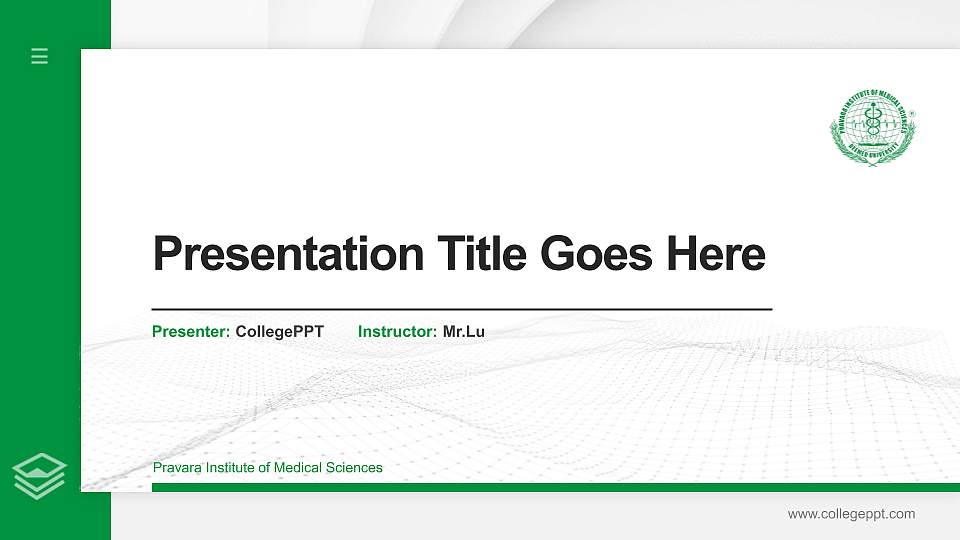 Pravara Institute of Medical Sciences Thesis Proposal/Graduation Defense PPT Template16:9 ratio PPT effect preview image