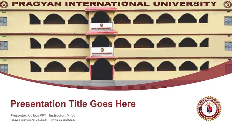 Pragyan International University Course/Courseware Creation PPT Template16:9 ratio PPT effect preview image