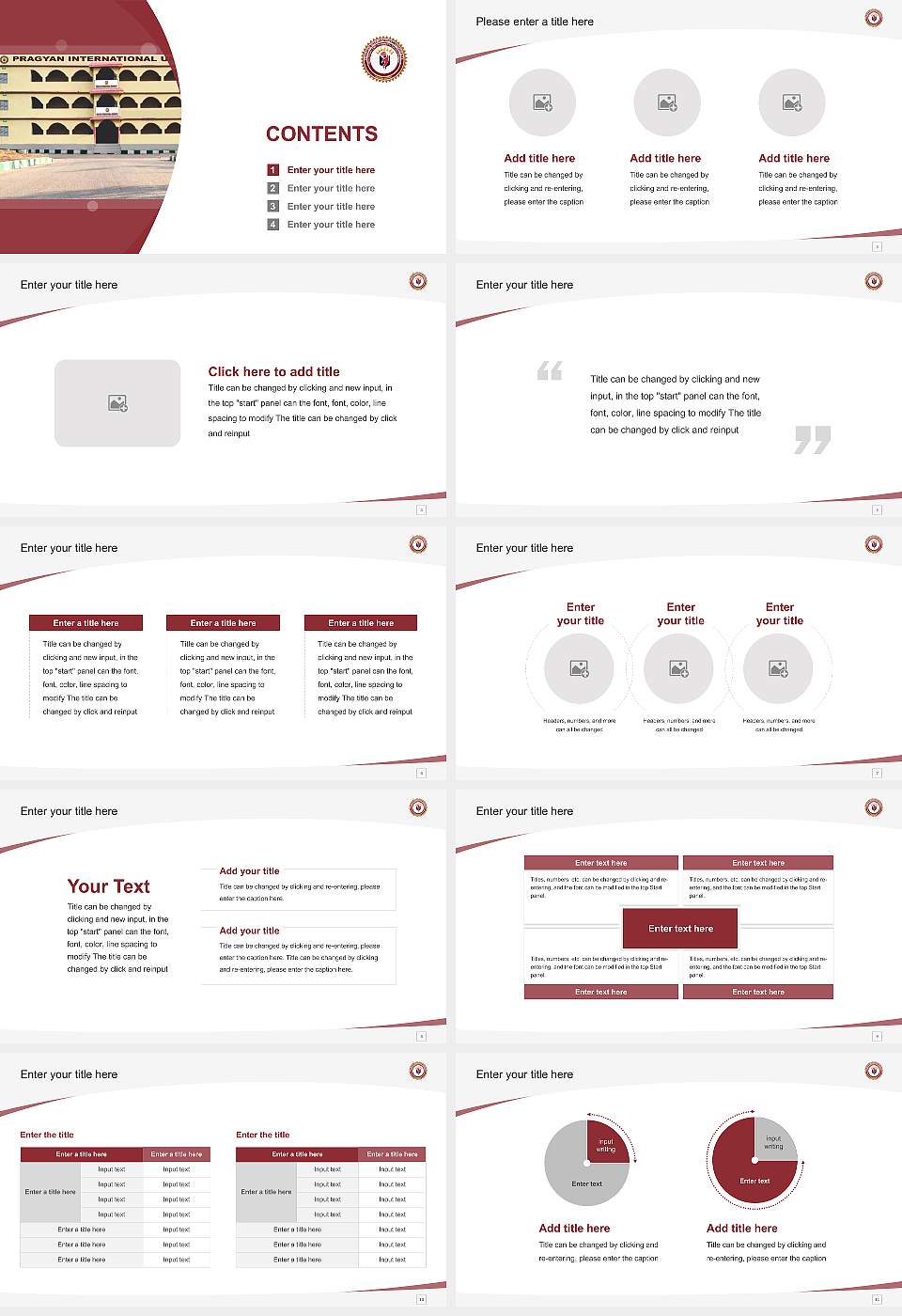 Pragyan International University Course/Courseware Creation PPT Template16:9 ratio PPT effect preview image2