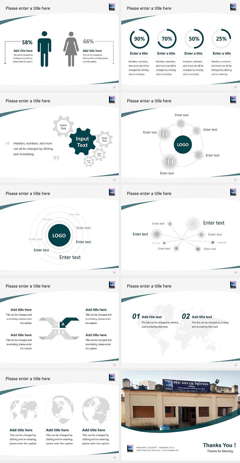 Odisha State Open University Course/Courseware Creation PPT Template4:3 ratio PPT effect preview image4