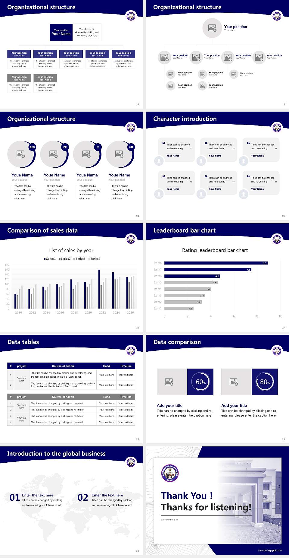 Periyar University Academic Presentation/Research Findings Report PPT Template4:3 ratio PPT effect preview image4