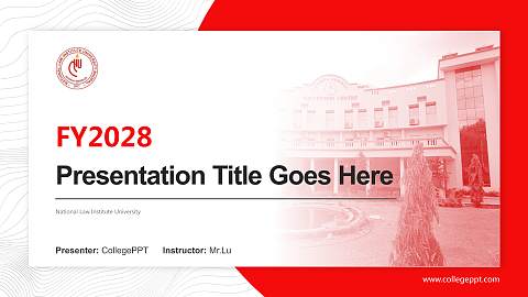 National Law Institute University Academic Presentation/Research Findings Report PPT Template