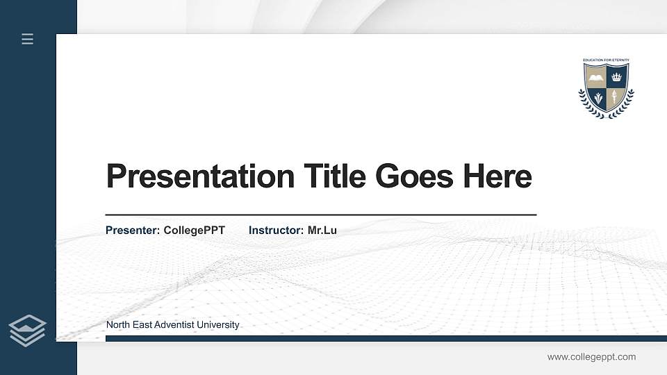 North East Adventist University Thesis Proposal/Graduation Defense PPT Template16:9 ratio PPT effect preview image