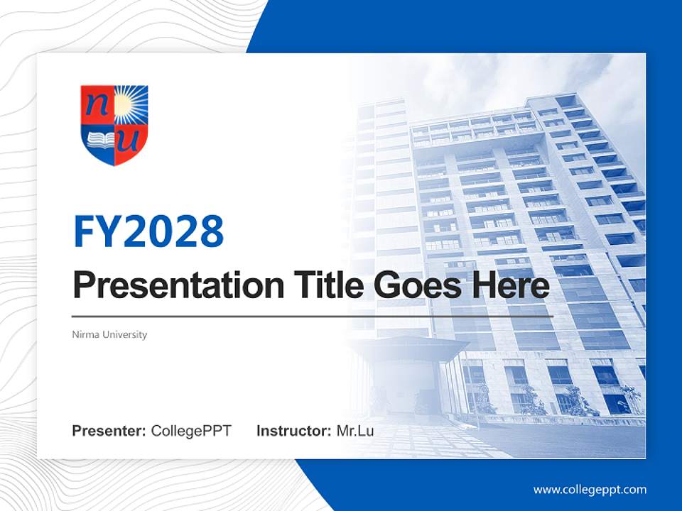 Nirma University Academic Presentation/Research Findings Report PPT Template4:3 ratio PPT effect preview image5