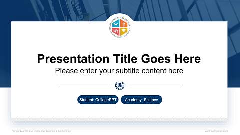 Periyar Maniammai Institute of Science & Technology National Scholarship Defense PPT Template