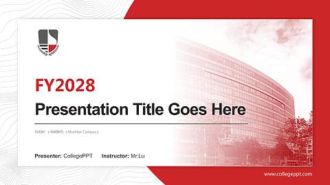 SVKM’s NMIMS-（Mumbai Campus） Academic Presentation/Research Findings Report PPT Template