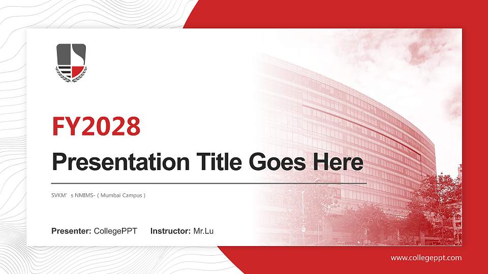 SVKM’s NMIMS-（Mumbai Campus） Academic Presentation/Research Findings Report PPT Template16:9 ratio PPT effect preview image