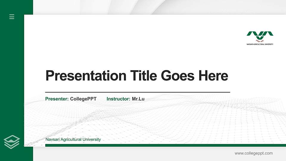 Navsari Agricultural University Thesis Proposal/Graduation Defense PPT Template16:9 ratio PPT effect preview image