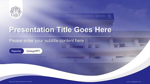 National Dairy Research Institute Lecture Sharing and Networking Event PPT Template