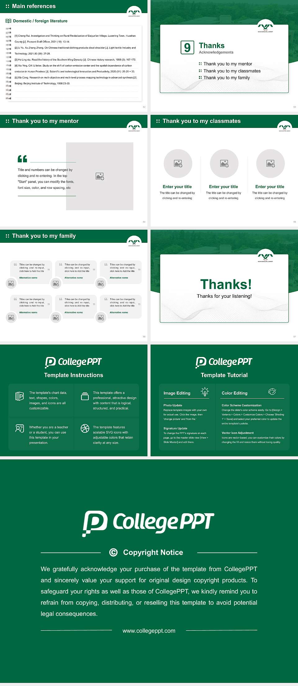 Navsari Agricultural University Graduation Thesis Defense PPT Template4:3 ratio PPT effect preview image7