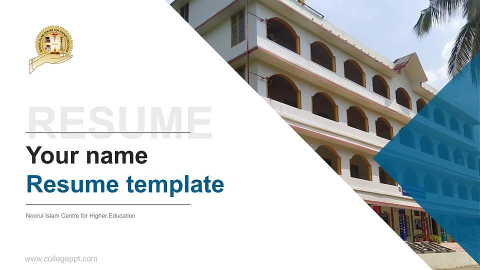 Noorul Islam Centre for Higher Education Resume PPT Template16:9 ratio PPT effect preview image